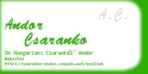 andor csaranko business card